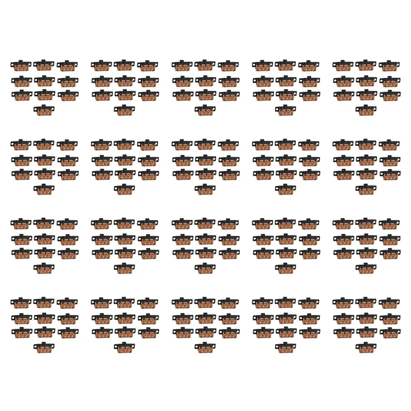 

ABUN-200Pcs Высокая ручка 6-контактный 3-позиционный DPDT панельный ползунковый переключатель 0,5 А 50 В постоянного тока