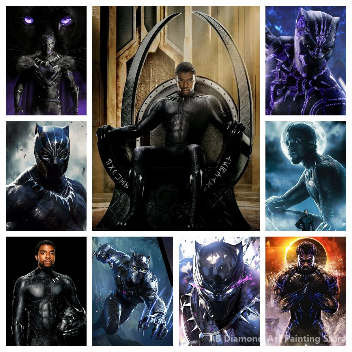 

Disney Black Panther AB Diamond Painting DIY 5D Cross Stitch Marvel Character Mosaic Diamond Home Art Handmade Decoration Gift