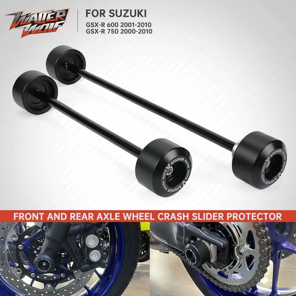 

GSXR600 GSX-R750 Front and Rear Axle Wheel Crash Sliders Swingarm Spools Stand Slider Guard For Suzuki GSX-R 600 750 2000-2010