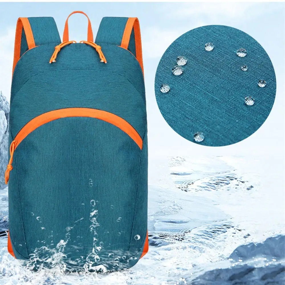 

Zipper Outdoor Folding Backpack Waterproof Nylon Mountaineering Backpack Large Capacity School Bag Travel Daypack Female