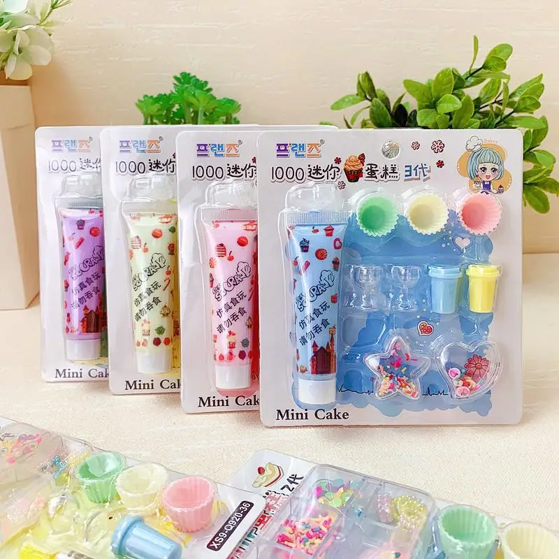 Children Simulation Ice Cream Dessert DIY Handmade Making Cake Food & Play Toy Model Set Creative Fun Cream Glue Toys Gifts