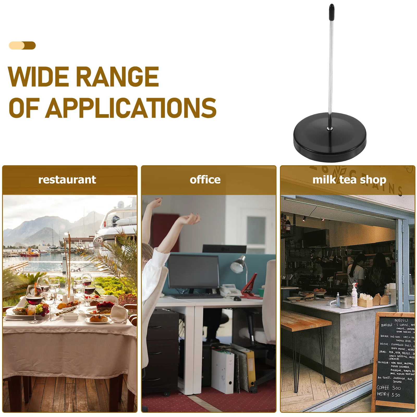 Bill Holder Desk Straight Rod, Receipt Table Number Folder, Verifique o grampo do eixo