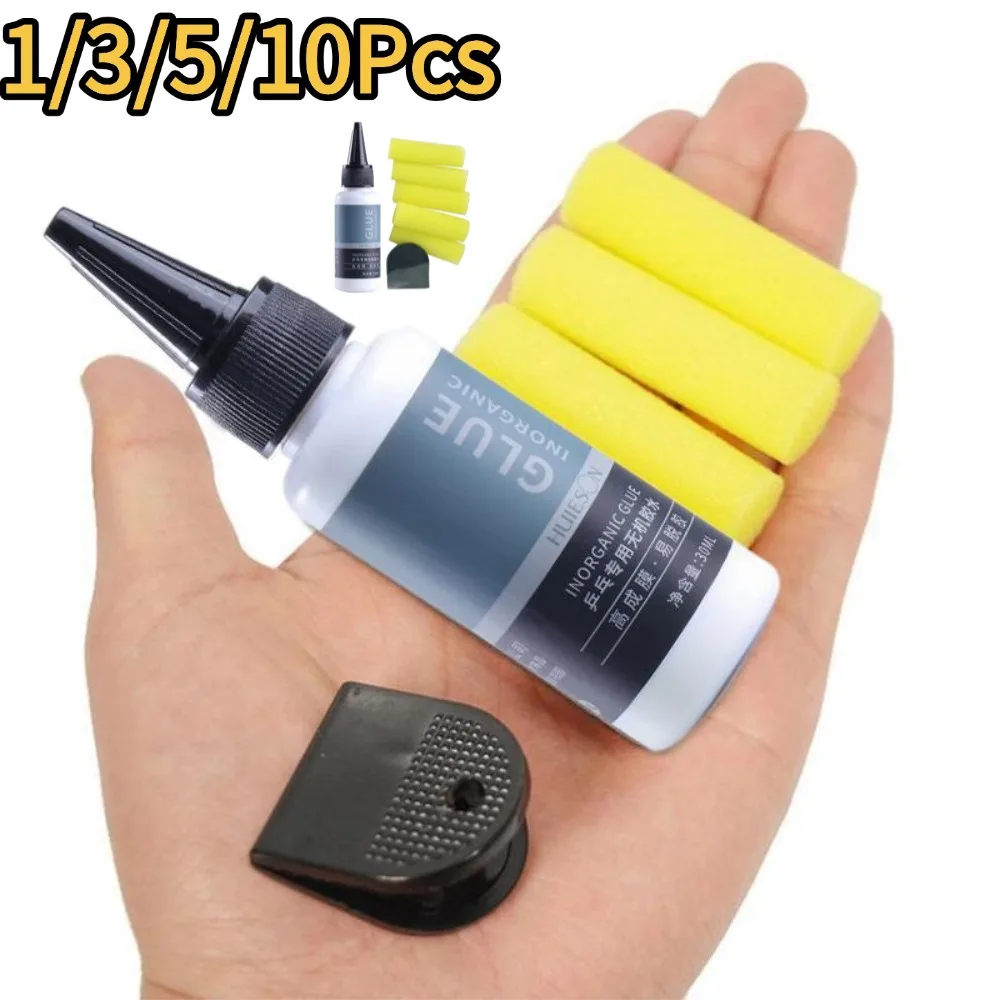 Professional Table Tennis Glue Set Water-based Glue VOC Free Ping Pong Rubber Adhesive with Brush for Racket Tennis Paddle Glue