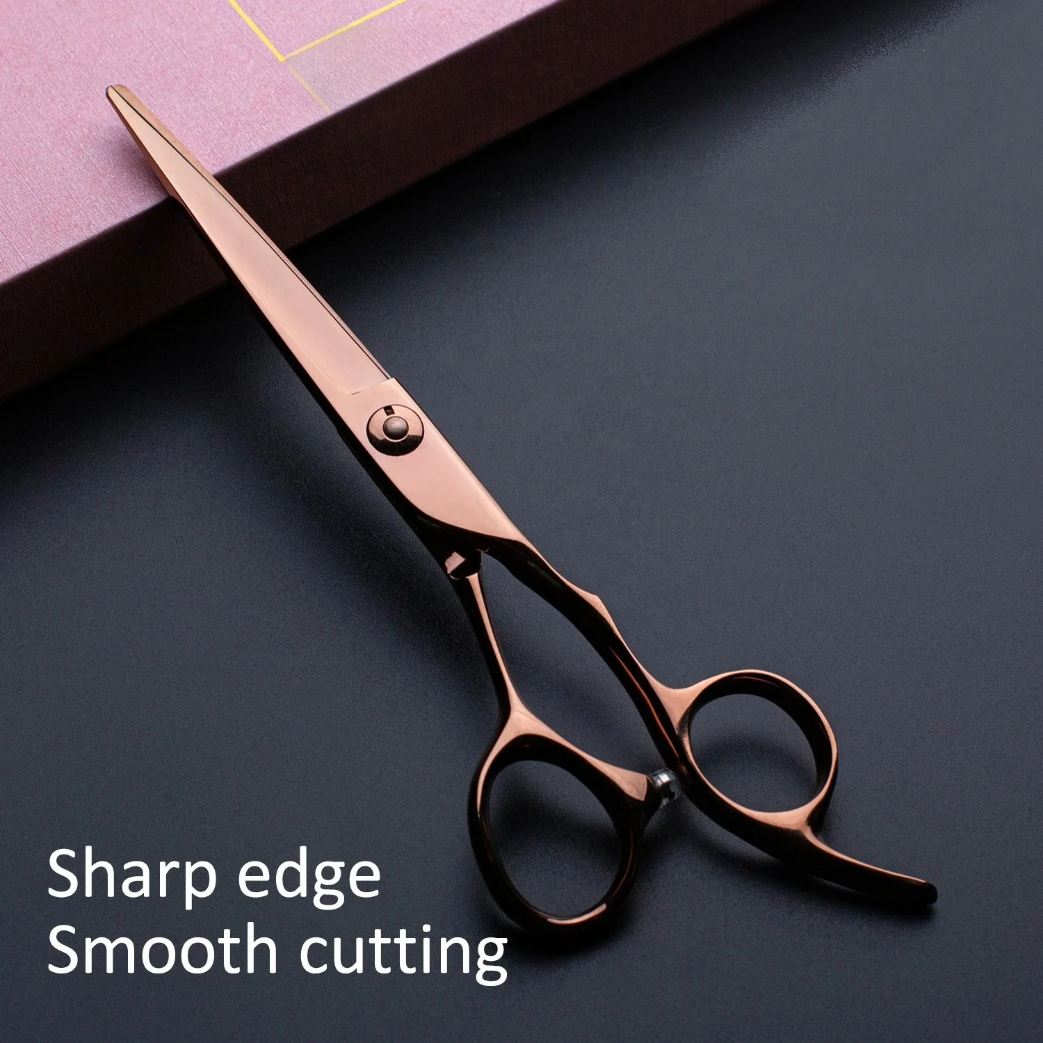 

Розовое золото 6,0-дюймовые парикмахерские ножницы Гладкие стальные японские ножницы для стрижки волос VG10