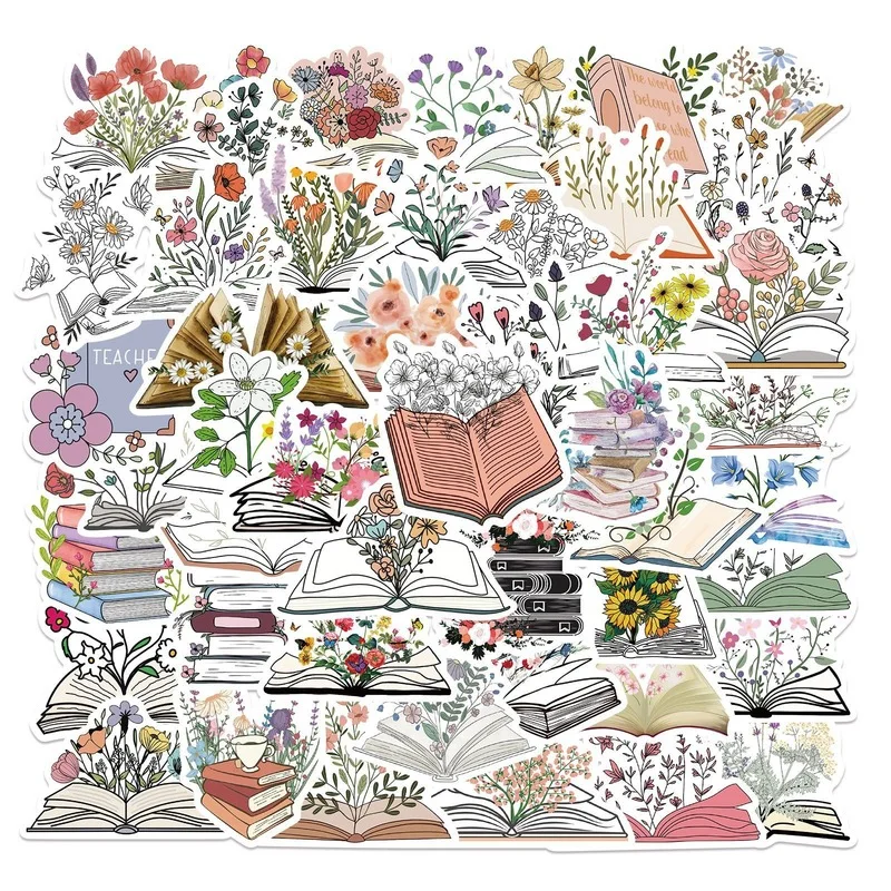 

10/25/50pcs Cartoon Flower Graffiti Stickers Aesthetic for Home Fridge Decor Laptop Pad Phone Luggage Water Bottle Scrapbook