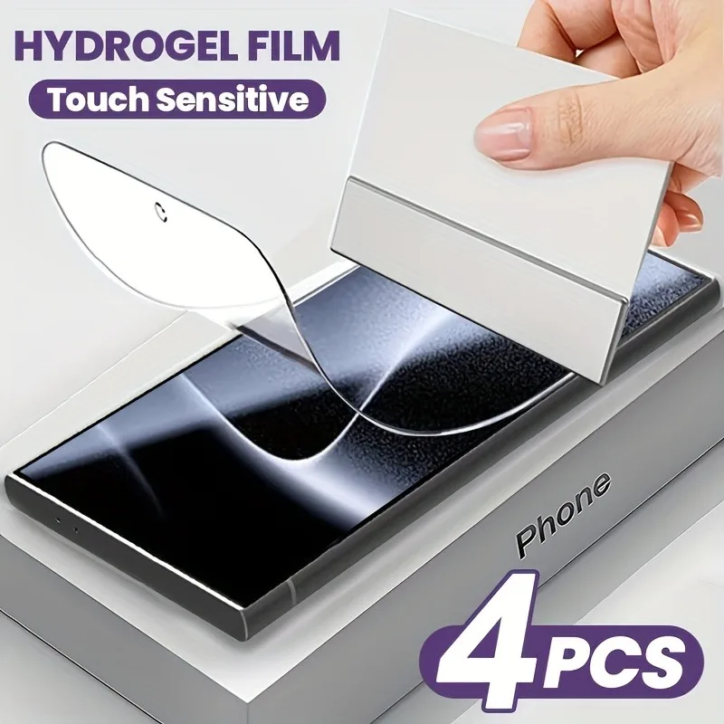 4 Packungen TPU-Displayschutzfolie für Samsung Galaxy S25 Ultra S24 FE S23 S22 S21 S20 Ultra Plus Weiche Hydrogelfolie