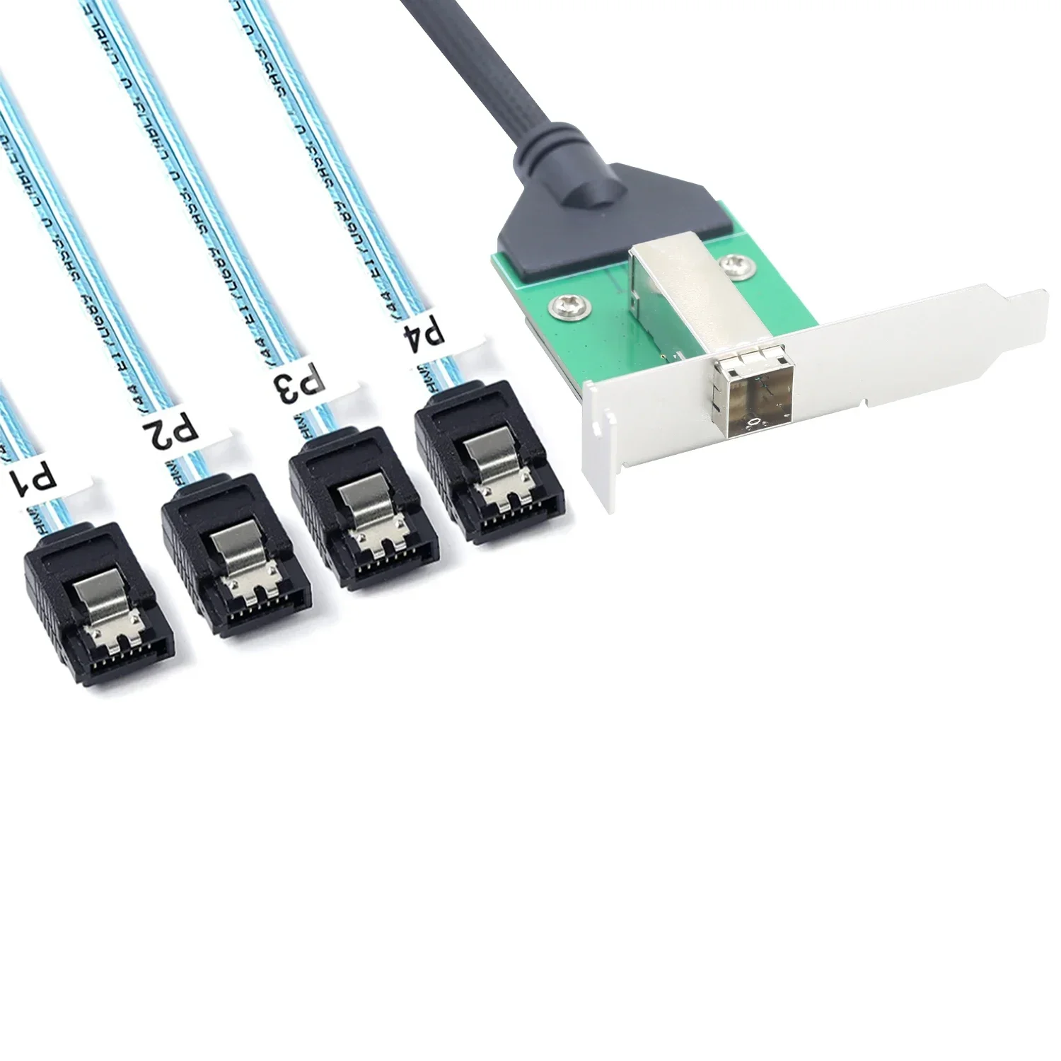 12G 30AWG External Mini SAS HD SFF-8644 female wiht PCBA to 4 Port SATA For Hard Disk Data Server Raid Cable adapter