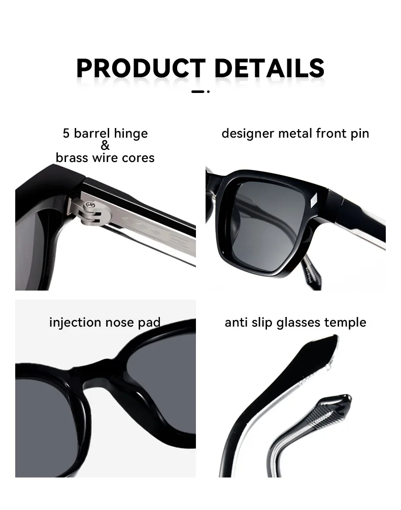 SHAUNA Retro Rivet Rectangle Sunglasses UV400 Sun Glasses