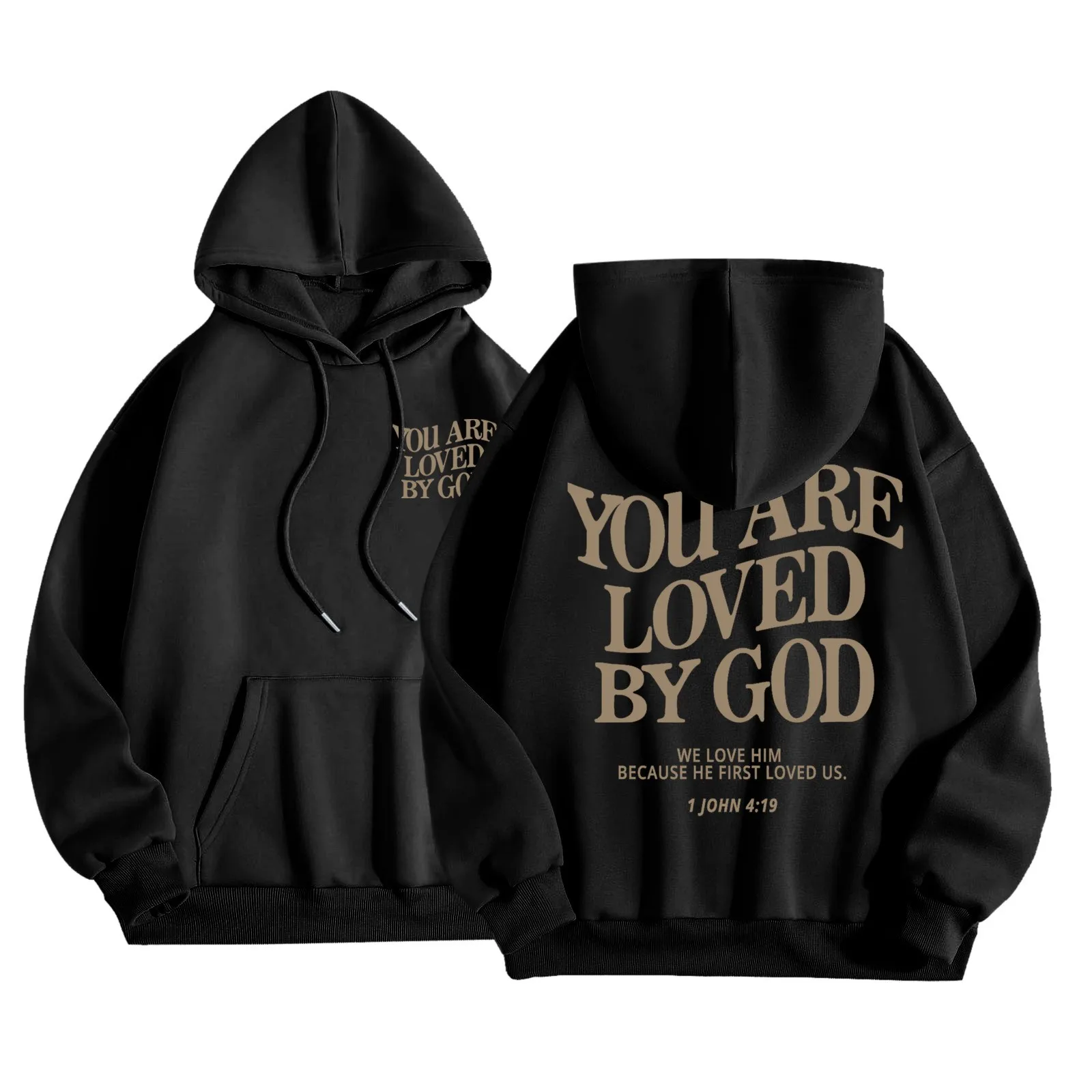 Sudadera con capucha de Jesús te ama, sudadera cristiana, eres amado por Dios, sudaderas con cordón, ropa estética de gran tamaño