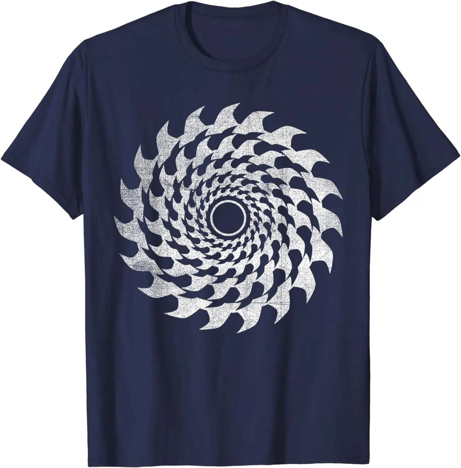 Shark Tooth Circular Saw Blade Illusion T-Shirt