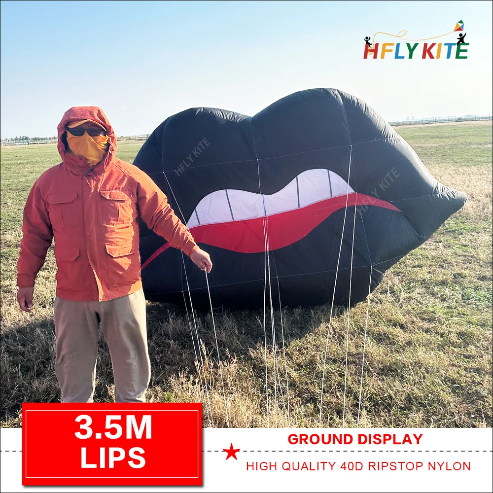 3.5m lips ground display kites 40d ripstop nylon inflatable
