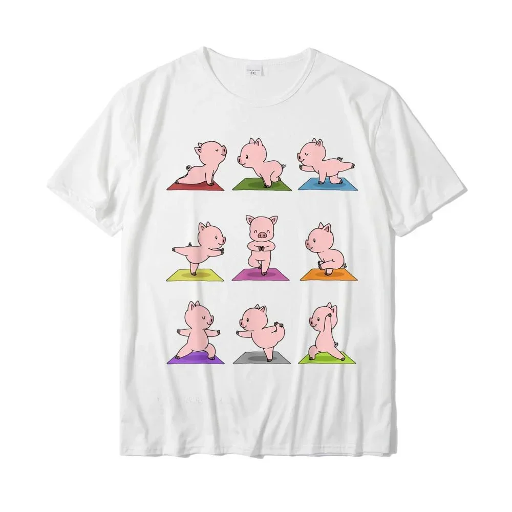 Pig Yoga T-Shirt Funny Piglets In Yoga Poses Sports Tee Classic Men T Shirt Women Clothing Short Sleeve O-neck Unisex Streetwear