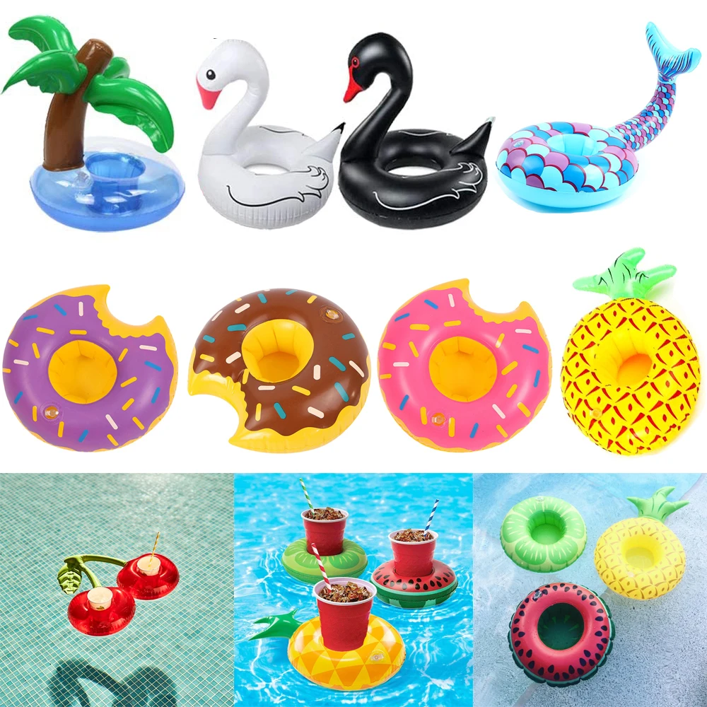 Flutuadores infláveis para piscina, flutuadores de festa, porta-copos, flutuadores de bebida, decoração de festa, 1pc