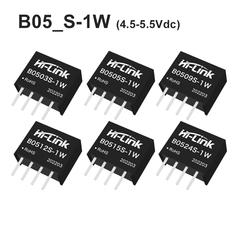 Hot Sale B0503S/B0509S/B0512S/B0515S/B0524S B0505S-1WR3 1w 5v to 3.3v/5v/9v/12v/15v/24v dcdc Isolated Power Module CE RoHS