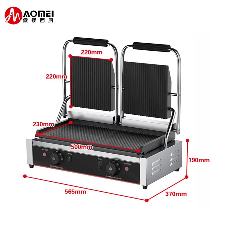 Commercial Electric Contact Panini Grill Toaster Outdoor and Home Use Kitchen Equipment Food Machine