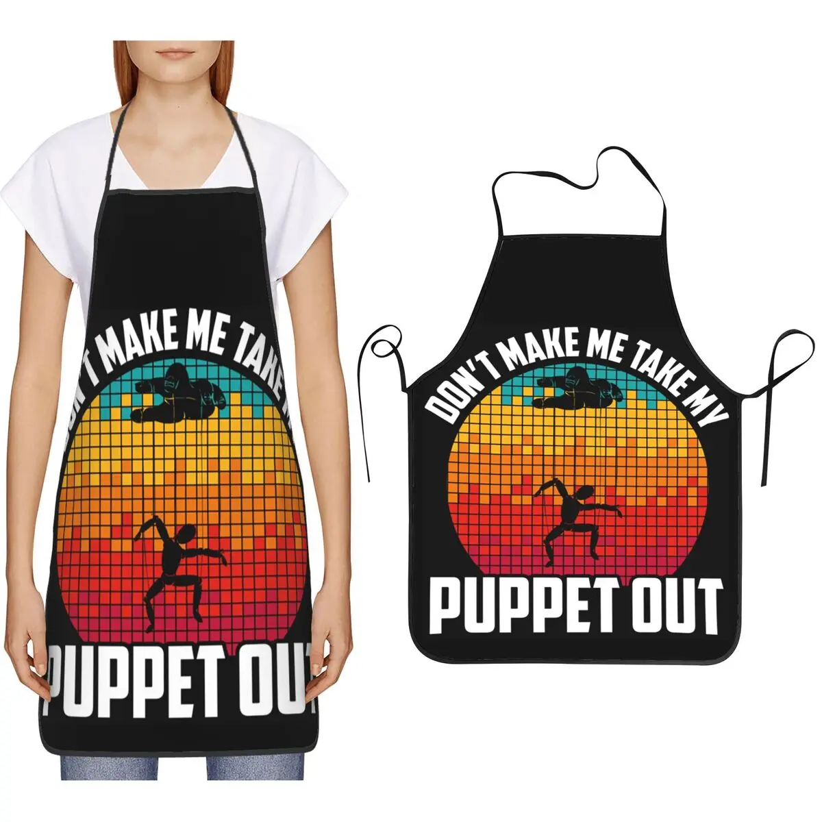 

Фартуки для одежды Ventriloquist And Marionette, фартуки для шеф-повара, кулинарии, кухни, нагрудник без рукавов, кухонный сарафан для уборки для женщин и мужчин