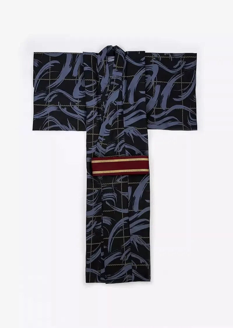 

Men's Japanese Yukata Set Flower Pretty Boy Summer Festivals or Cosplay Samurai Set