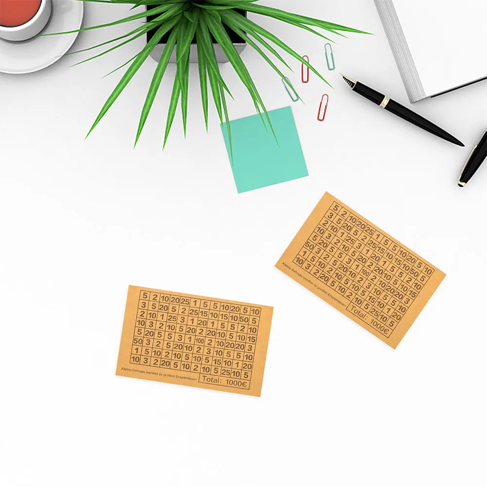 50 Stuks Munt Besparingen Sticker 5000 Beige Geldbesparende Uitdaging Levert Cash Jar Zelfklevende Nummer Etiketten Voor Piggy