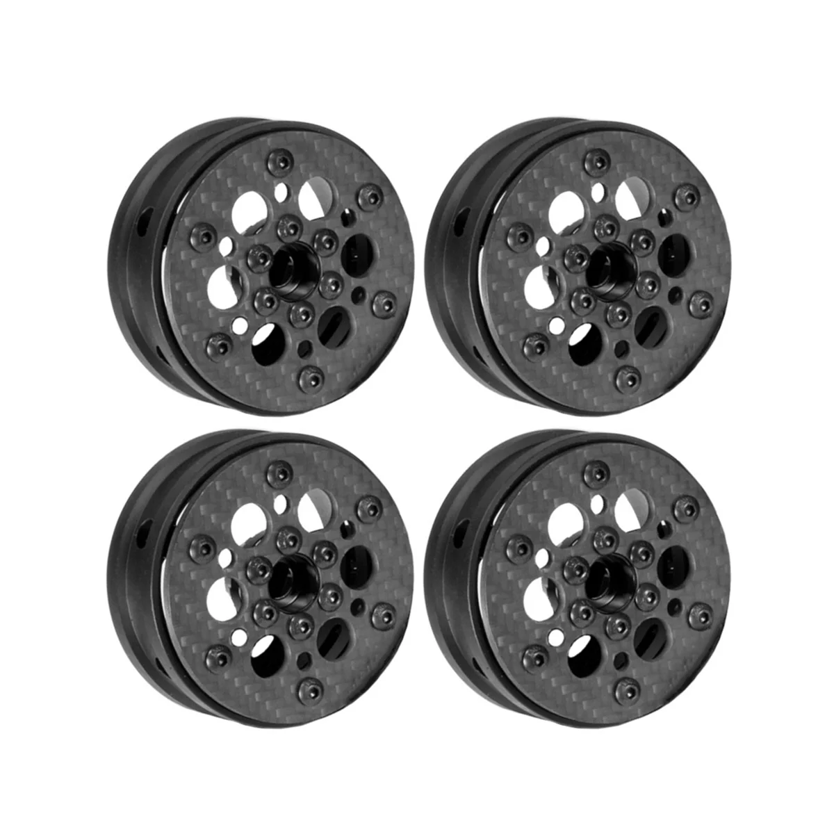 

4Pcs Carbon Fiber 1.9inch Beadlock Wheel Rim Hub for 1/10 RC Crawler Car Axial SCX10 TRX4 D90 VS4-10,D