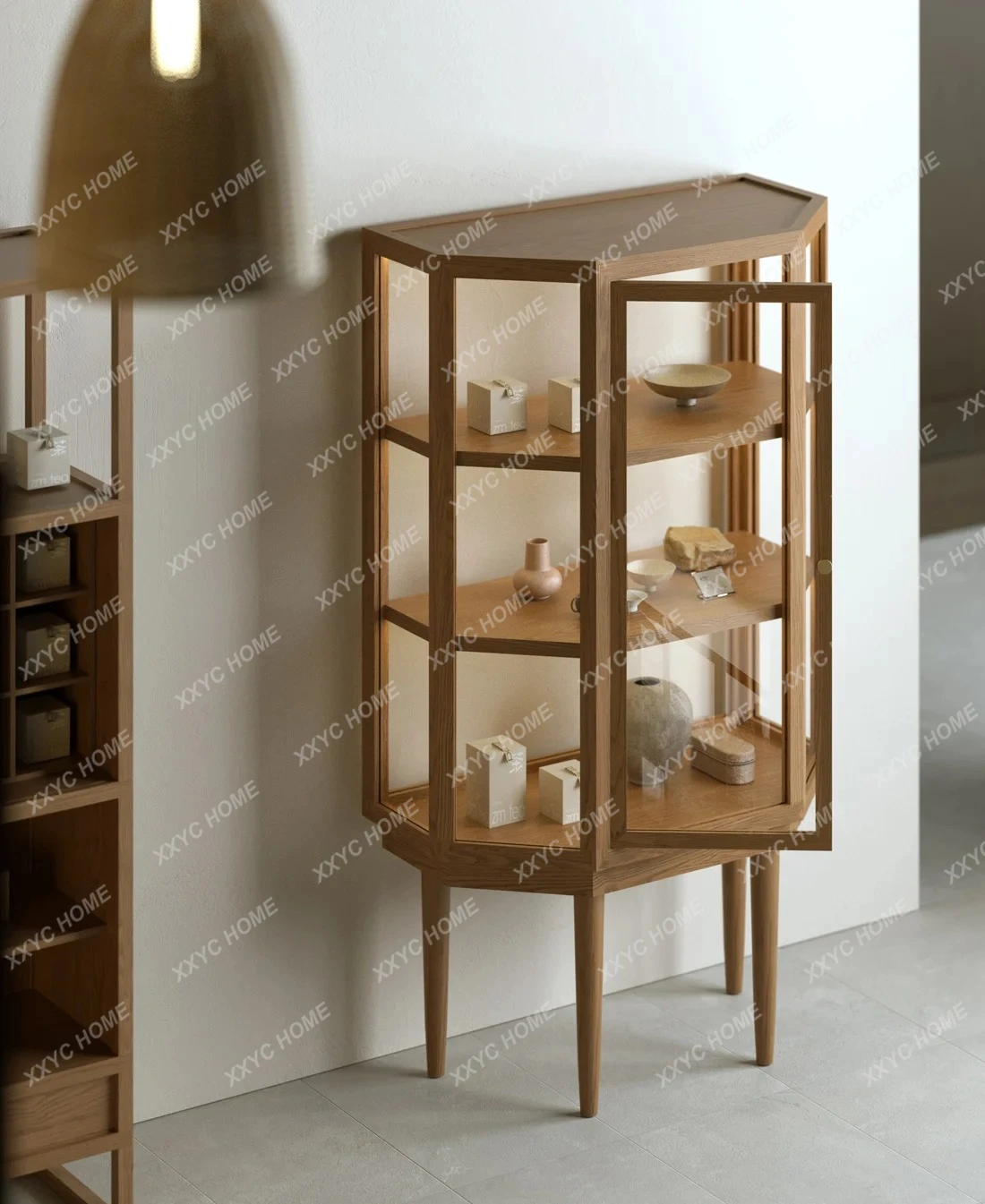 Multi-layer glass cabinet antique boutique display cabinet jewelry jade ceramic display cabinet