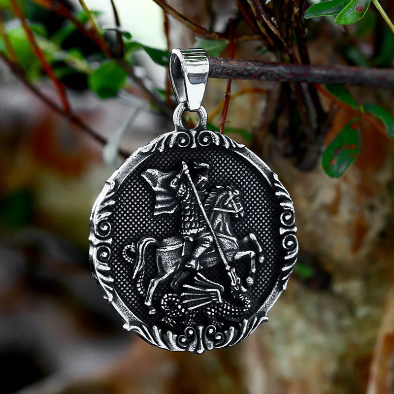 BEIER 2023 New Arrival 316L Stainless Steel Saint George Pendant Religious Belief Roman Dragoon Vintage Jewelry Gift Wholesale