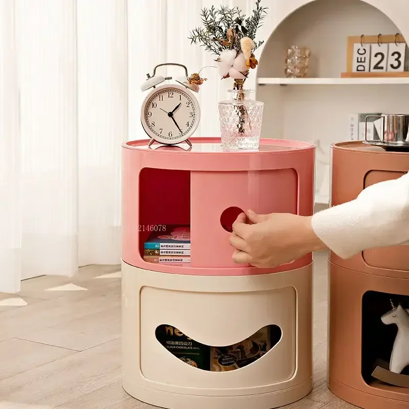 

Прикроватная тумбочка в форме смайлика, простой пластиковый шкафчик для хранения, прикроватный столик для спальни, гостиной, минималистичный дизайн