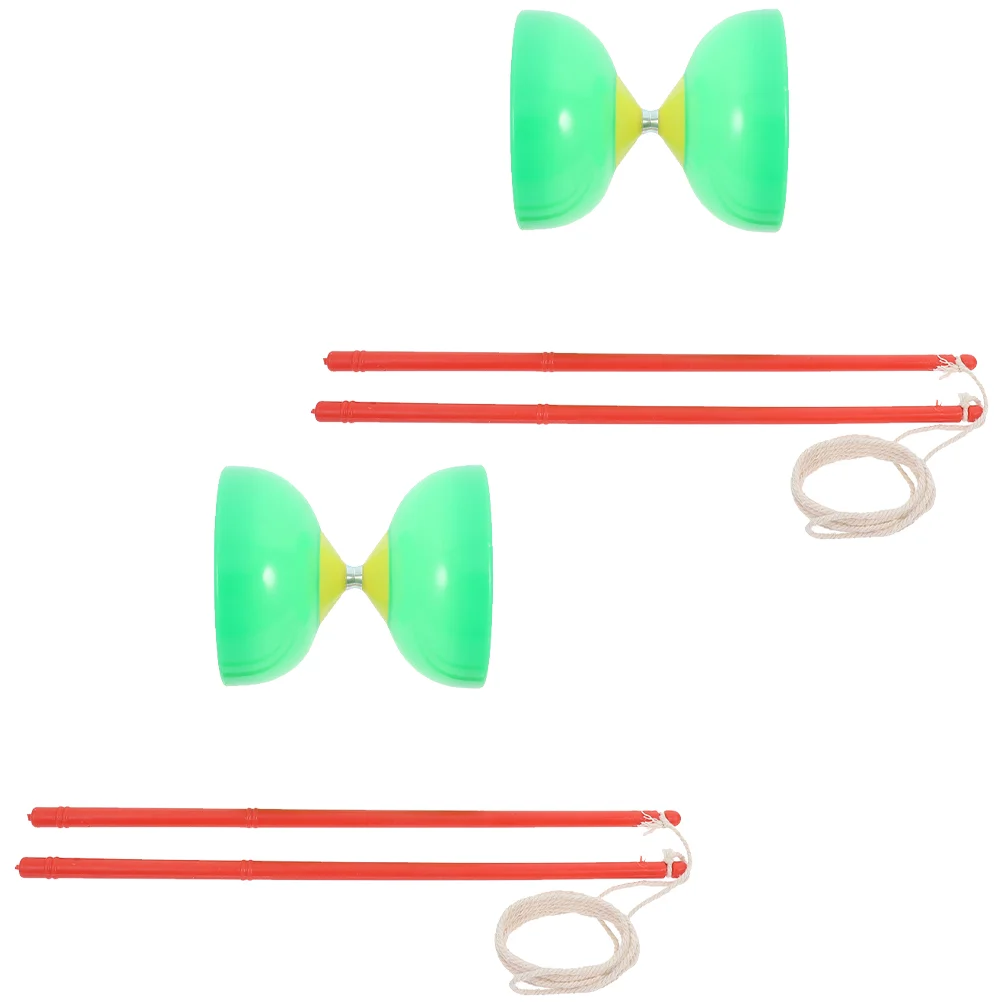 

2 Sets Three Bearing Diabolo Kids Toy Toddler Toys Classic Professional Tpu Chinese for Elder