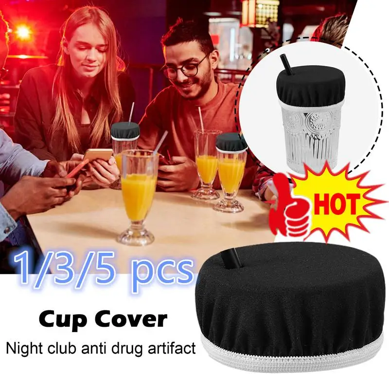 

1/3/5pc Nightclub Anti-drop Potion Cup Cover Reusable Shape Drink Covers Leak Sealed Lid Spiking Prevention Cup Covers