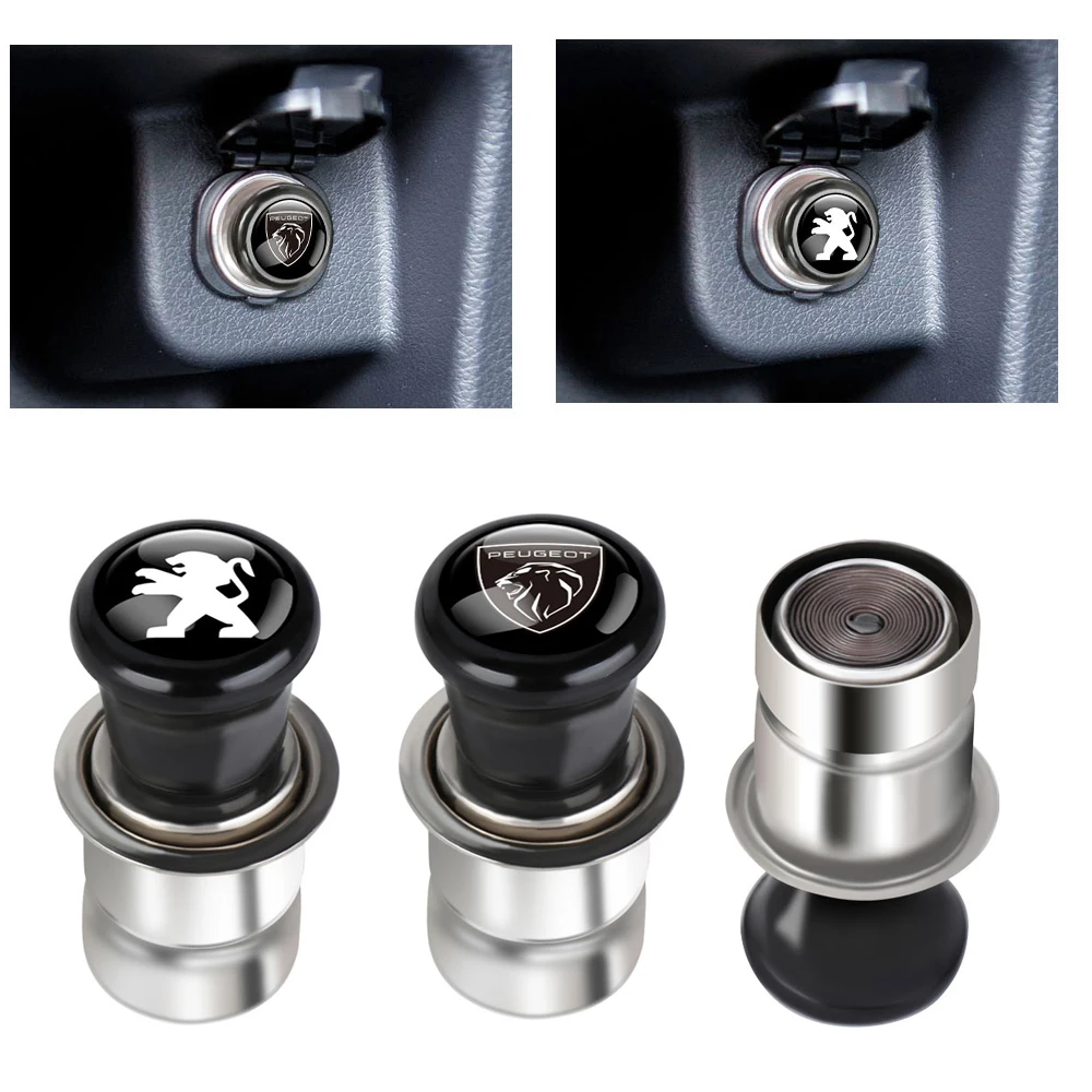 For Peugeot  206 3008 308 307 106 407 Auto Valve Cap 12V Car Cigarette Lighter Windproof Flameless Cigarette Lighter Power Plug