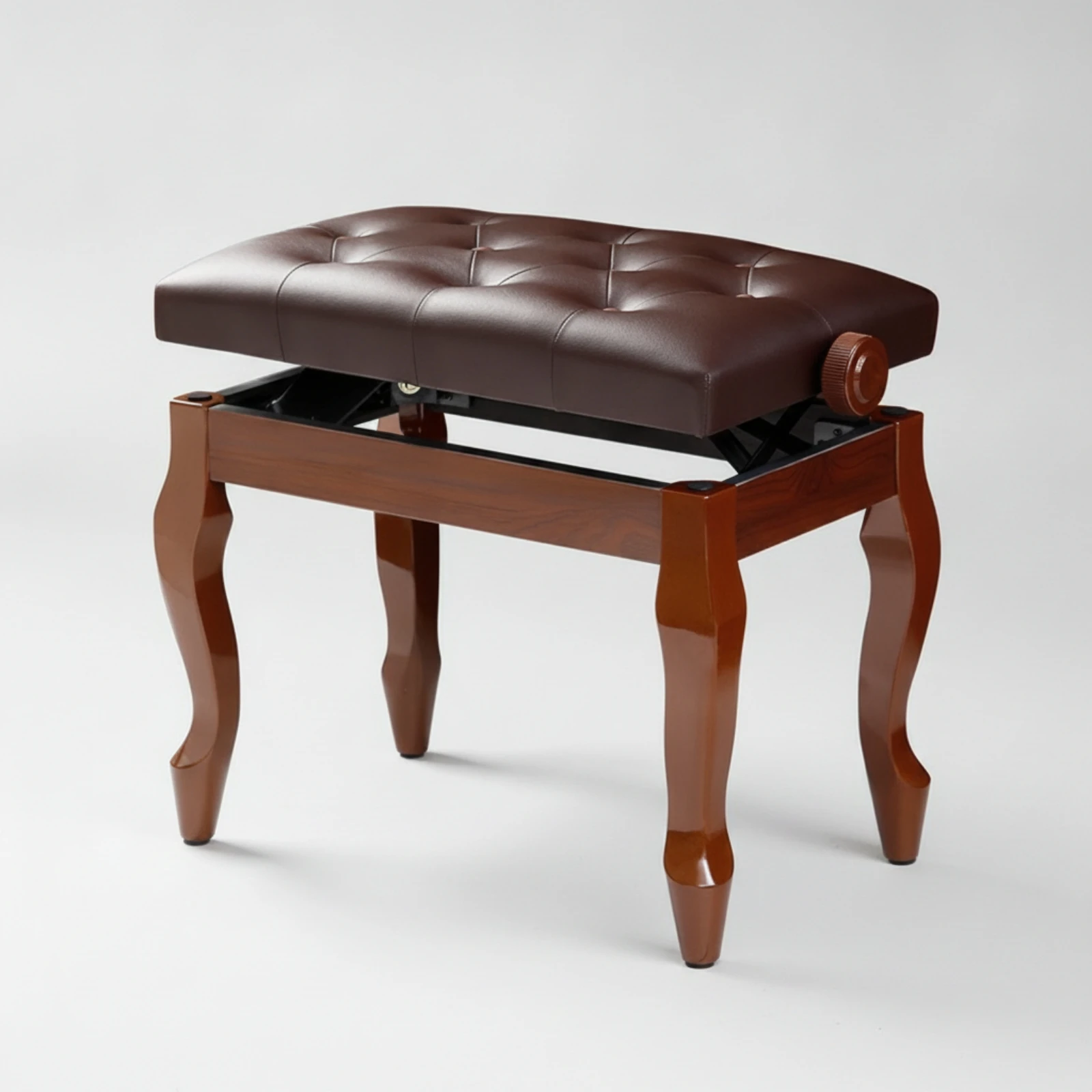 Piano Bench with Adjustable Height Solid Wood Piano Bench Keyboard Seat Leather Furniture Padded for Pianists, Home view 3
