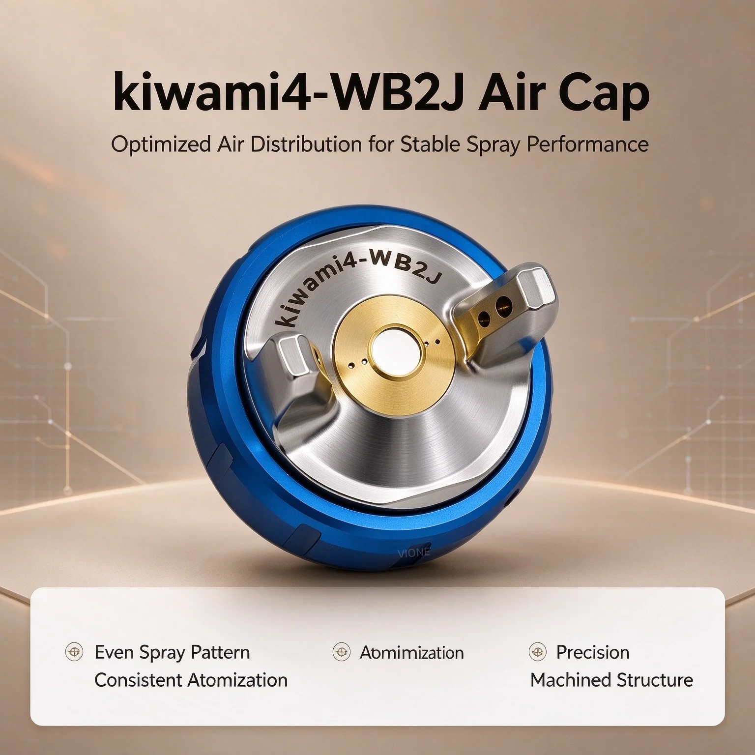 Wood Finishing kiwami4-WB2J Air Cap, Needle & Nozzle Set Clog and Stick-resistant Compatible with the KIWAMI4-WB Series Japan