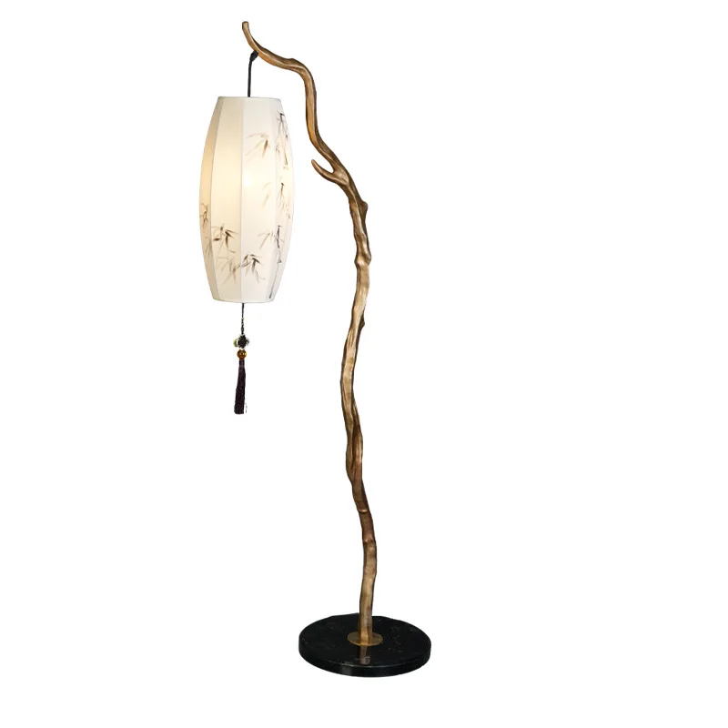 

Chinese, Zen, all copper, floor lamp, medieval wabi-sabi