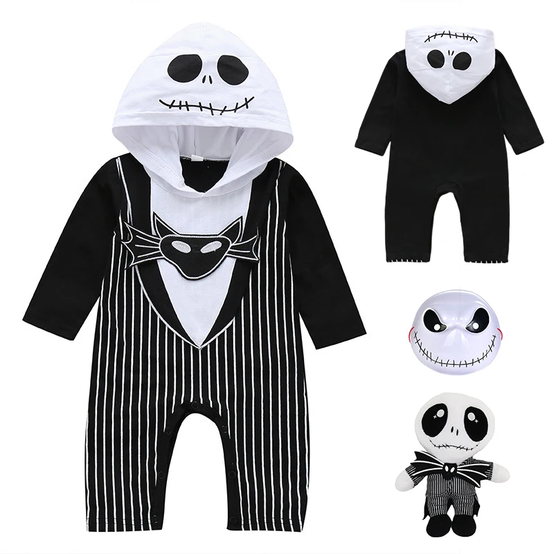 0-24M onths Halloween Cospaly Infant Baby Boy Nightmare Before Christmas Romper Jack Long-Sleeve Cotton Hoodies Gentle Jumpsuit