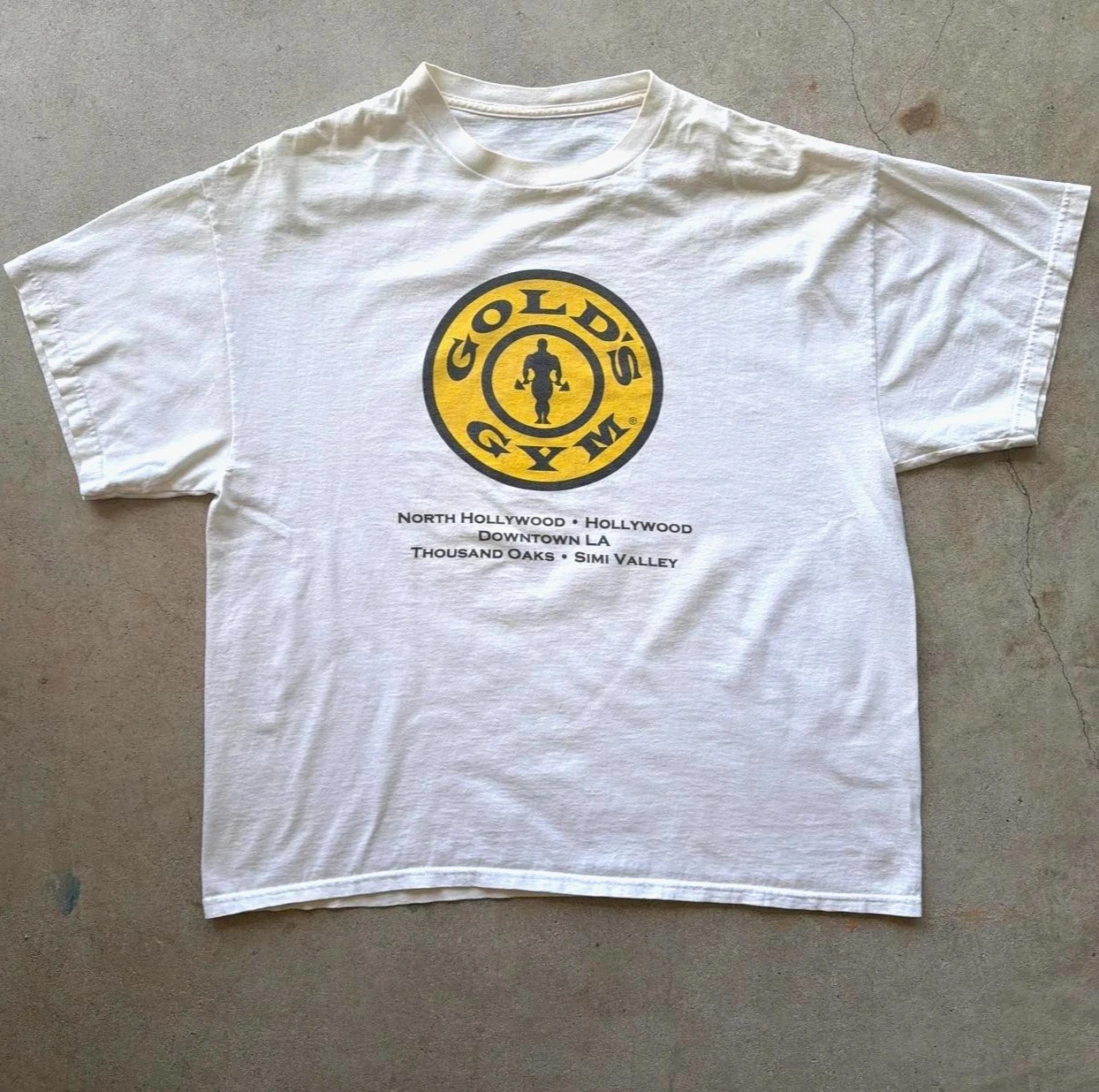 Heißes Vintage Gold’s Gym California T-Shirt, GYM Grafik, Baumwoll-T-Shirt, hochwertiger Luxus-Druck, Unisex-Stil für Damen und Herren – Detail 3