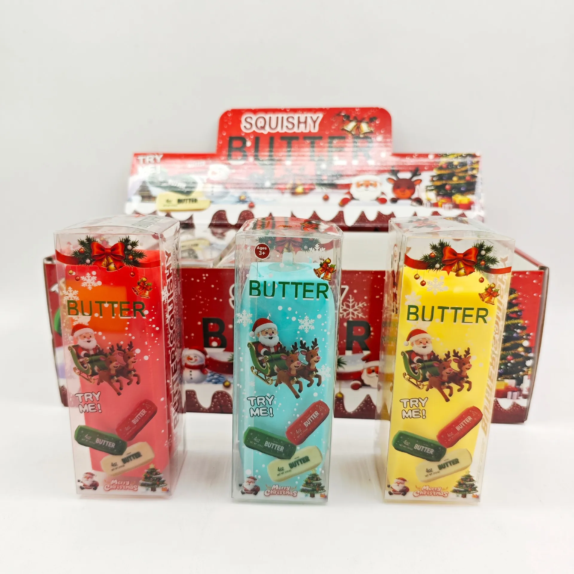 1/12PCS Crunchy Sound Slow Rebound Realistic Butter Stick & Handmade Squishy Ball, Christmas Stress Relief Squeeze Fidget Toy