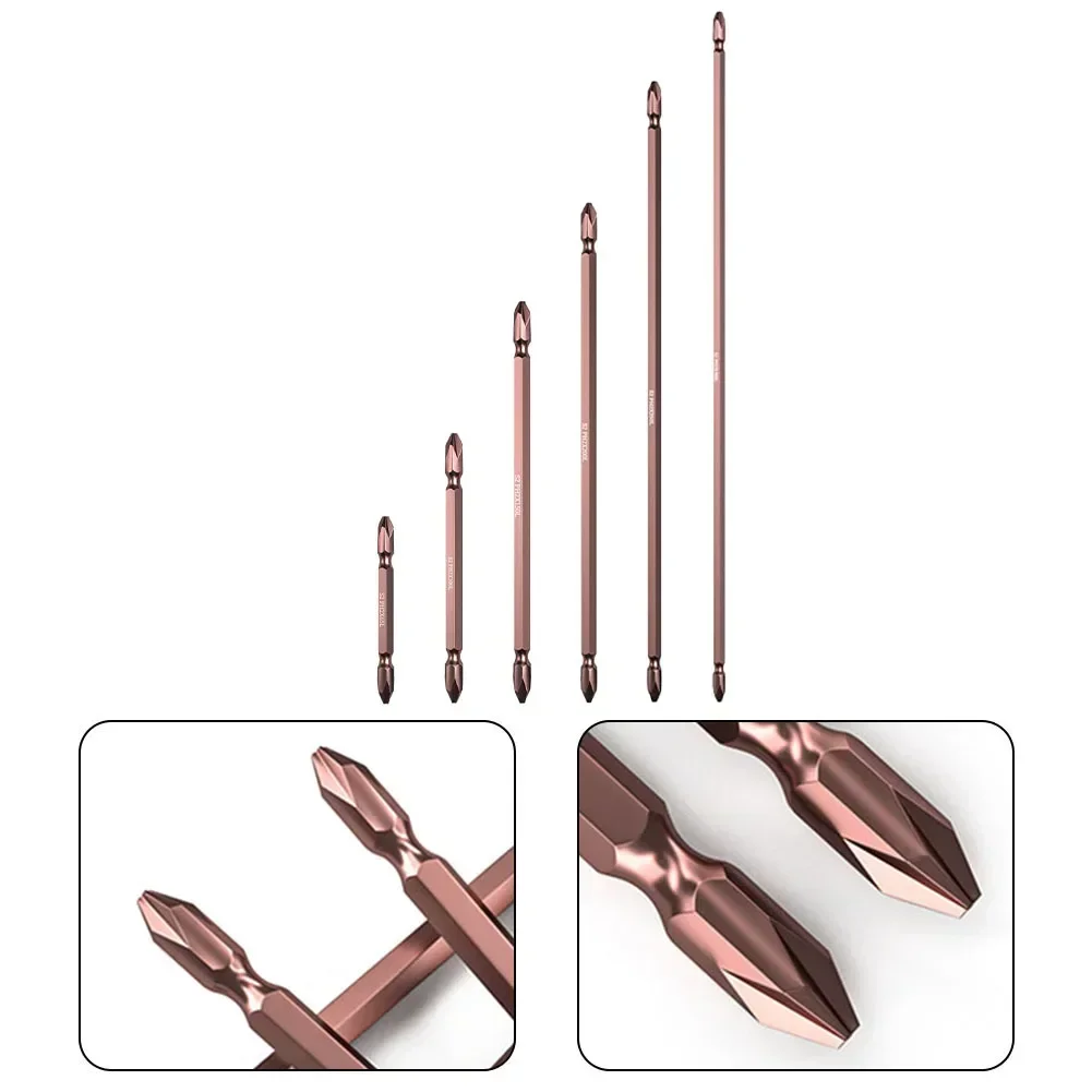 1pc Ph2 Magnetic Screwdriver Bit Antislip Electric Impact Cross Double Ended Screwdriver Bits Set Quick Release 1/4\