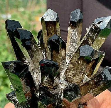 Beautiful Natural Black Smoky Quartz Crystal Cluster Mineral Healing Spirit Energy Home Office Aquarium Decoration Gift