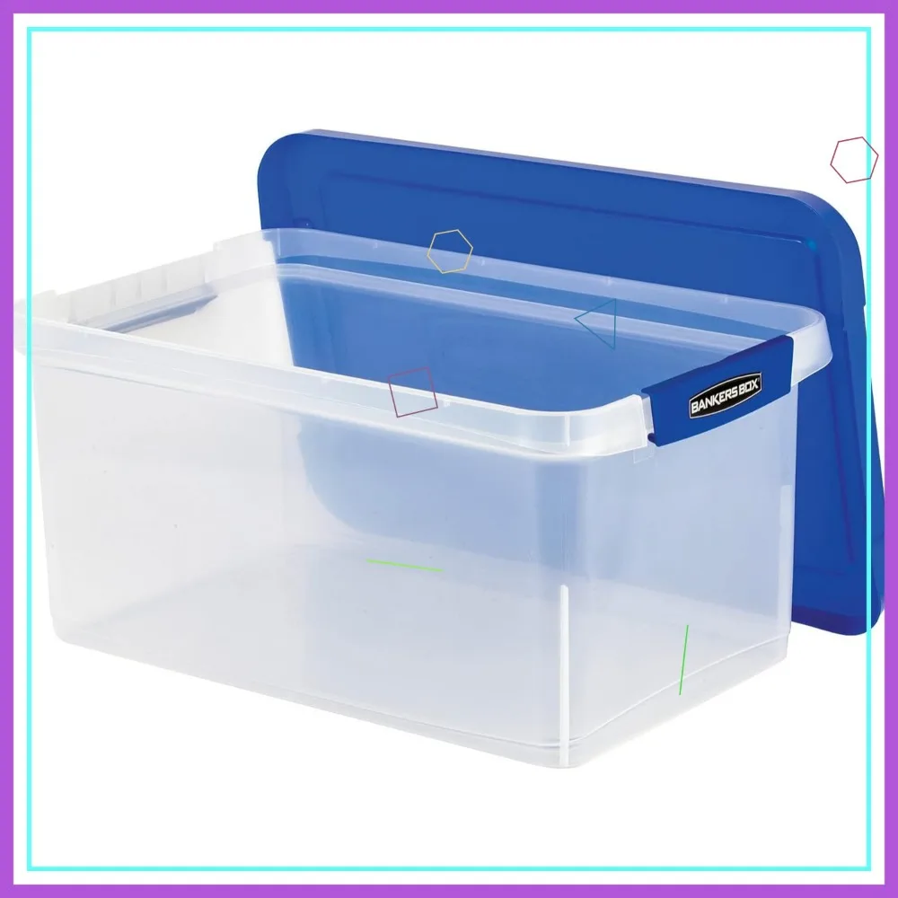 صندوق ملفات الحروف البلاستيكية شديد التحمل مع غطاء قفل للتخزين والنقل الآمن #1