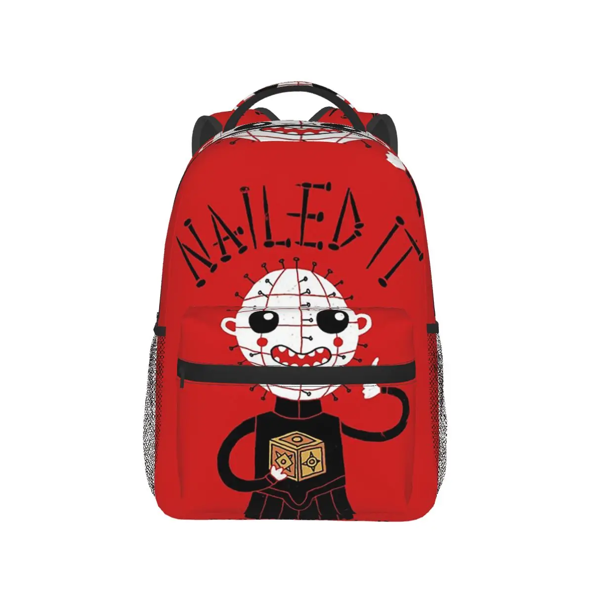 

Black Metal Pinhead Hellraiser Puzzlebox Halloween Backpack Daypack Boys Girls BookBag School Bag Shoulder Bags for Men Women
