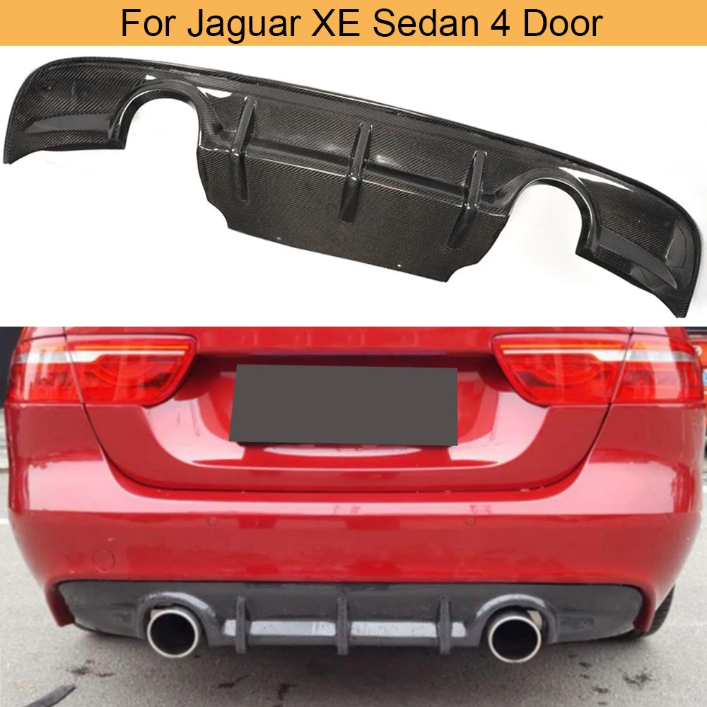 Carbon Fiber Rear Bumper Diffuser Lip Spoiler for Jaguar XE Sedan 4 Door 2015 - 2017 Rear Bumper Diffuser Lip Spoiler Black FRP