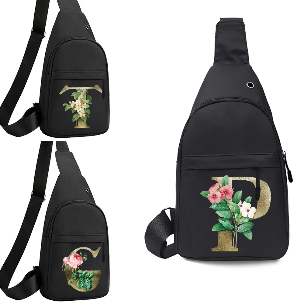 

Новая нагрудная сумка через плечо, модная модная многофункциональная нагрудная сумка, портативный кошелек, сумка для телефона на открытом воздухе, серия «Золотой цветок»
