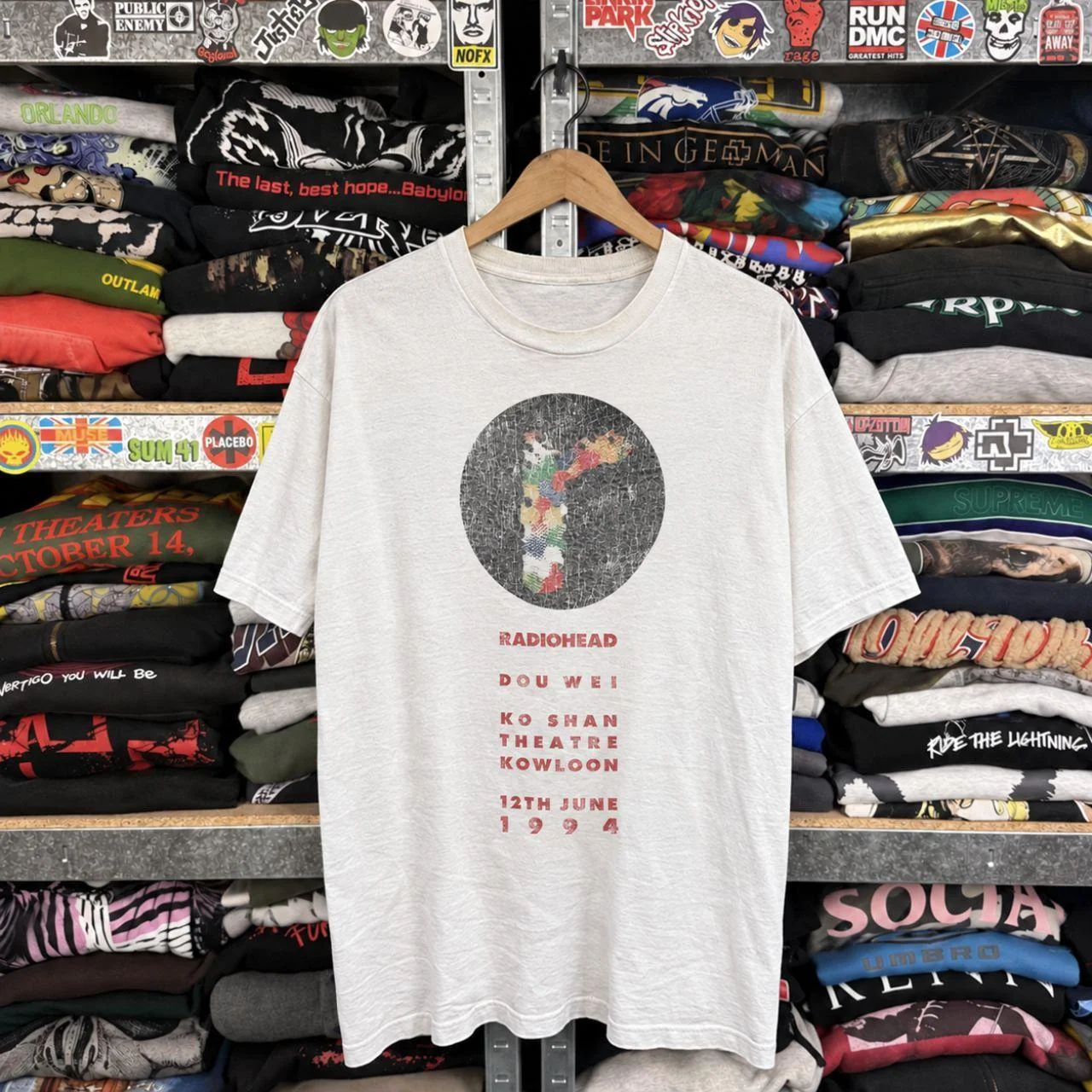 Radiohead (British rock band) Fun Radiocat The Bends Printed T-Shirt, Unisex, Retro Gothic Style, Loose Fit, Men's Emoji T-Shirt