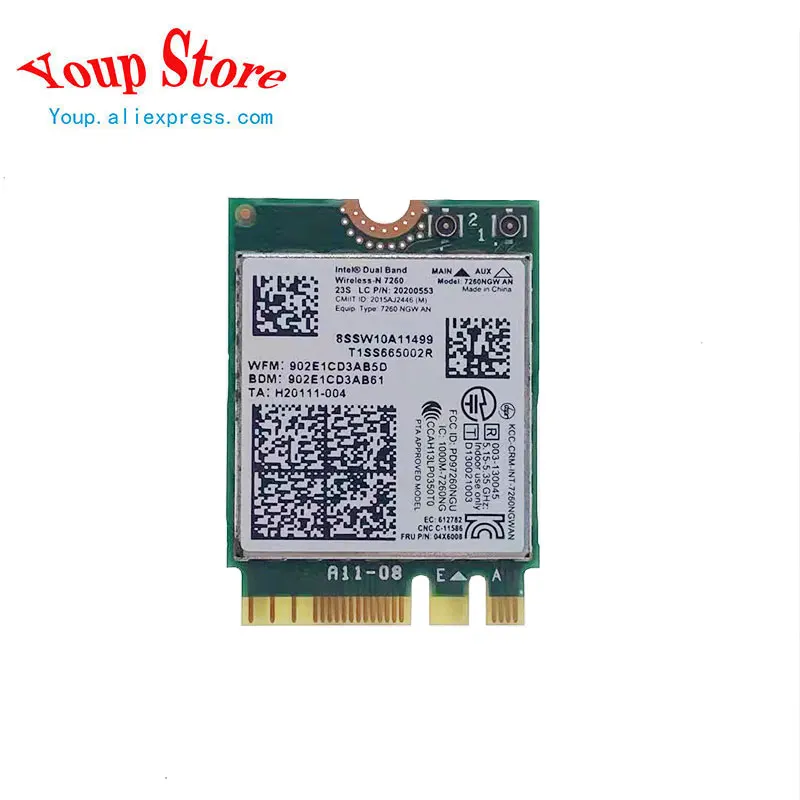 New/Orig 04X6008 04W3809 Intel Wireless-N 7260 7260NGW NGFF Wifi Bluetooth4.0 Network Card For ThinkPad X240 X240S T440 T440S