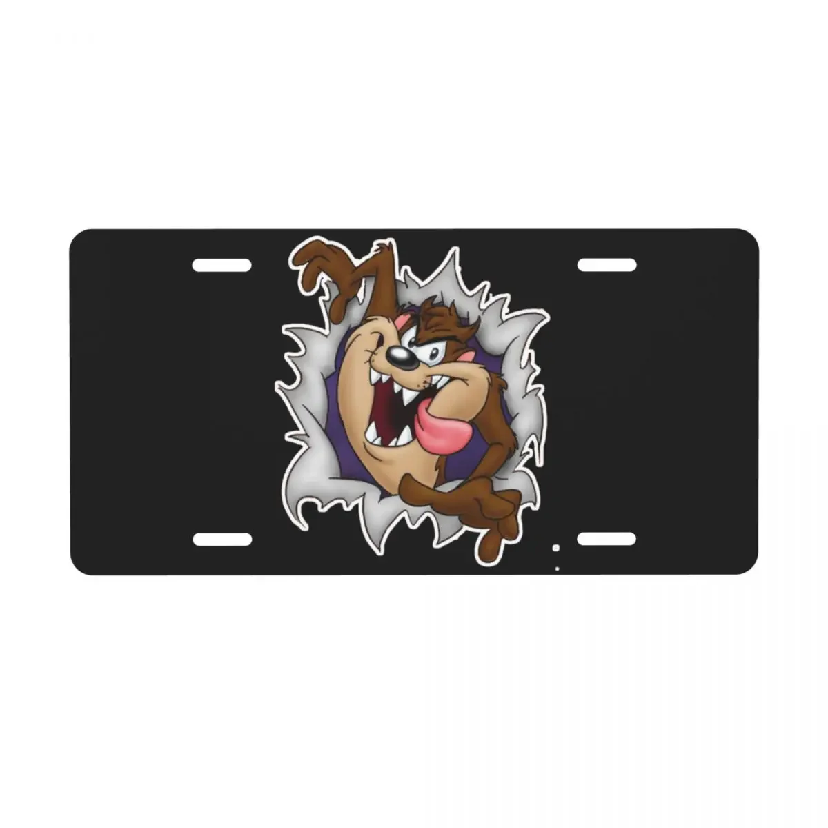 Custom Cool Taz Comic Decorative Metal License Plate Tasmanian Devil Wild And Crazy Aluminum Car Front Vanity Tag 12x6 Inch