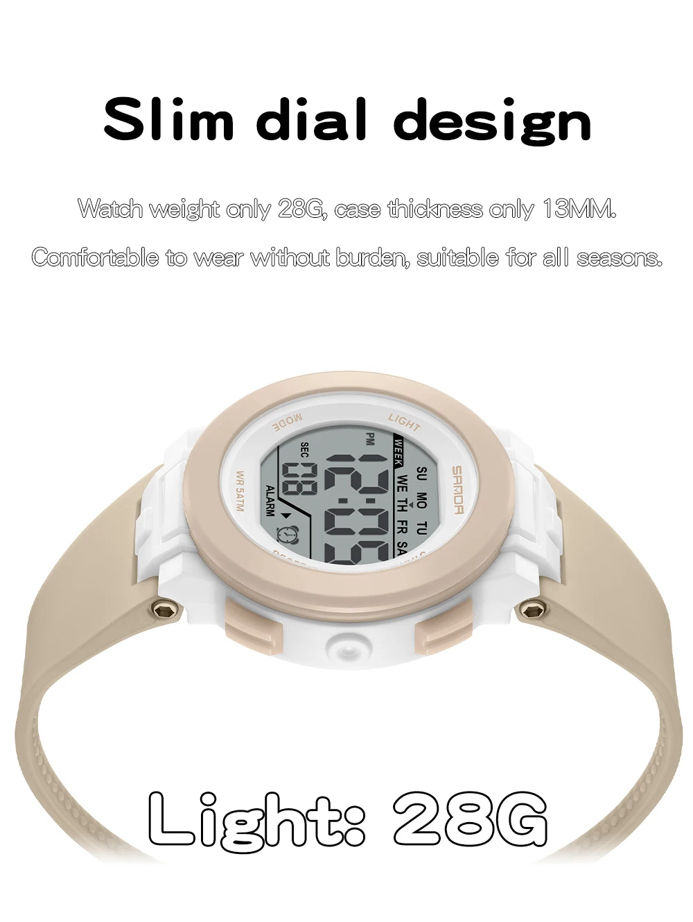 SANDA New 6383 Multifunctional Color Light Watch for High School Students' Sports, Men's and Women's Electronic Watches