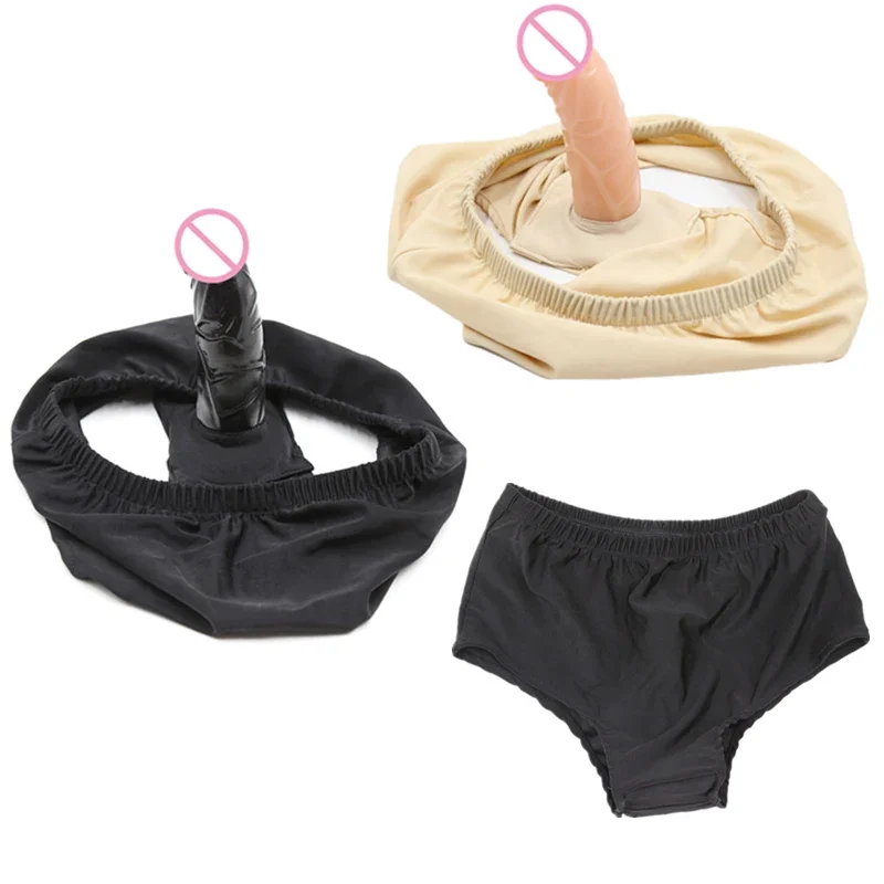 

BDSM bondage masturbation massage briefs with dildo plug vaginal Anal plug panties for unisex chastity belt sex toy Adult games