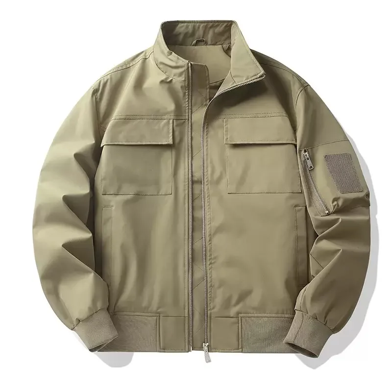 

Autumn and Spring New Fashion Trend American Vintage Solid Color Workwear Jacket Men's Loose Sports Windproof Plus Size Coat