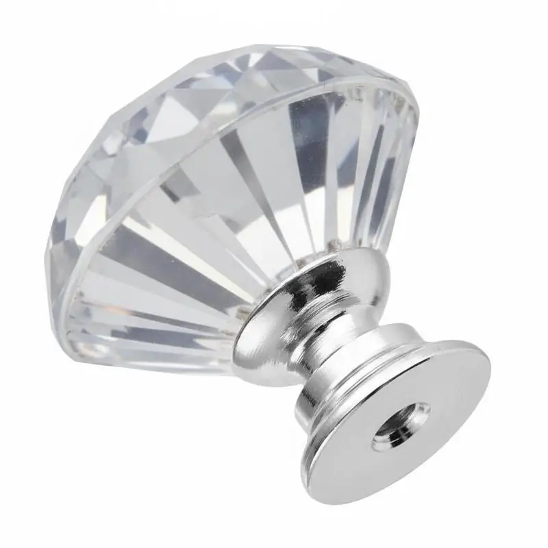 Picture 3: Furniture knobs, 12-pack, 31 mm cabinet knobs made of acrylic & zinc alloy, drawer knobs, solid diamond-shaped kitchen knobs, knobs with screws for bathrooms, cabinets, drawers