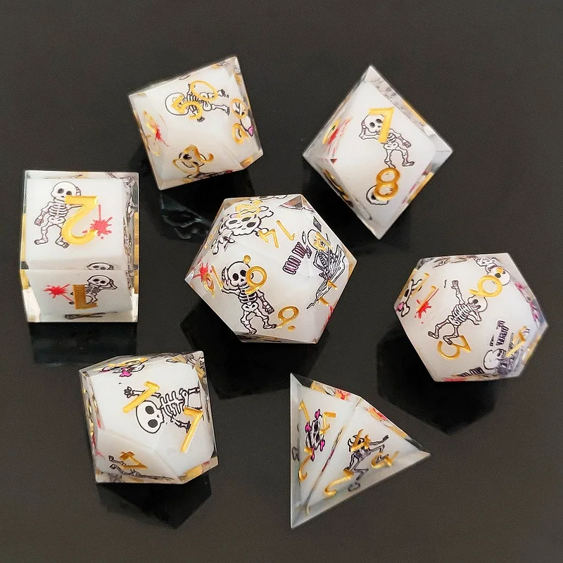 Conjunto de Dados Poliédricos de Resina Colorida Transparente para Jogos de RPG, D20 para Acessório de RPG de Mesa Eldritch, Presente para Hobbystas