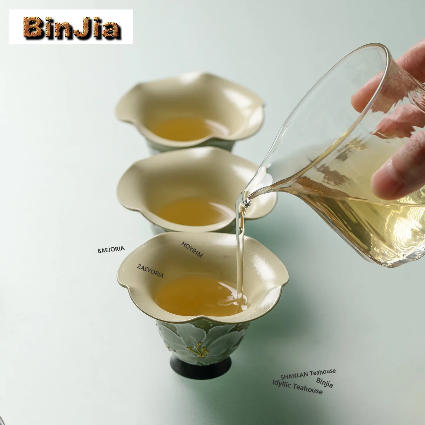 BAEJORIA Hand-drawn Lily Flower Tea Set Complete Set Japanese Tea Ceremony Set Teapot And Tea Cup Set Chinese Tea Set Collection